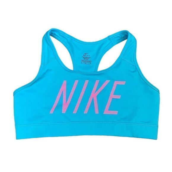 Nike Dri Fit Turquoise Athletic Work Out Sports Bra - Picture 1 of 3